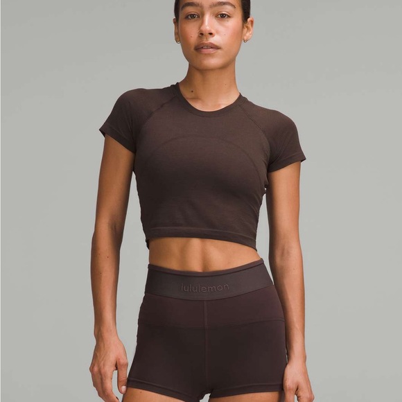 lululemon athletica Other - Lululemon Swiftly Tech Cropped Short-Sleeve Shirt 2.0 - Espresso